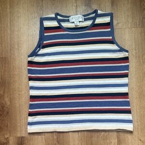 Vintage Casual Corner Striped Knit Crewneck Tank in Size S